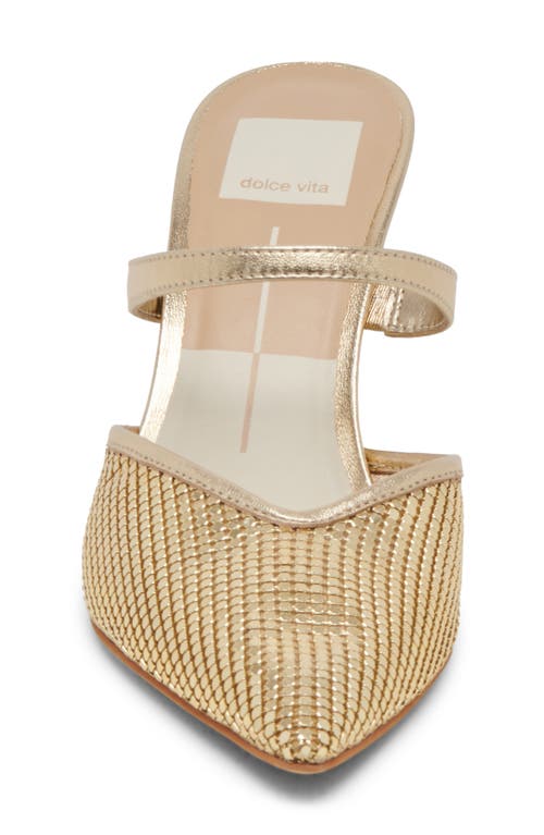 Shop Dolce Vita Kanika Pointed Toe Mule In Gold Metallic Mesh