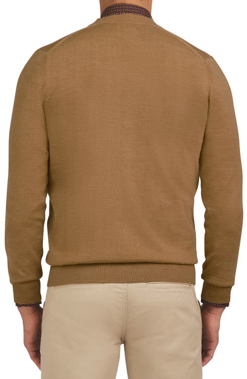 Ben Sherman Merino Wool Blend Cardigan In Light Brown