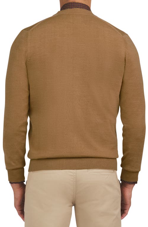 Shop Ben Sherman Merino Wool Blend Cardigan In Light Brown