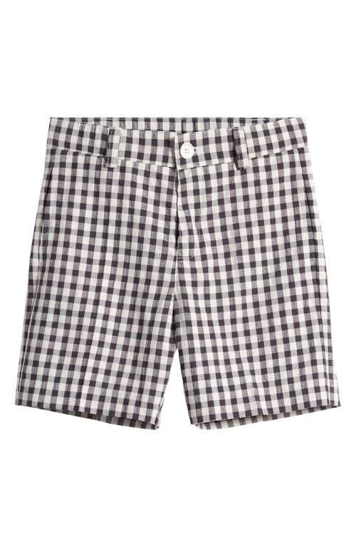 KENZO Kids' Gingham Bermuda Shorts Ecru Grey at Nordstrom, Y