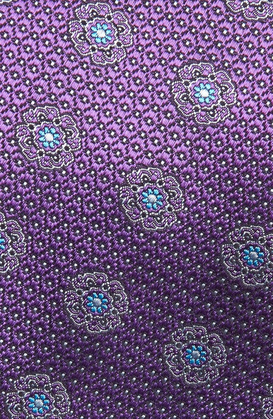 Shop Canali Floral Medallion Silk Tie In Purple