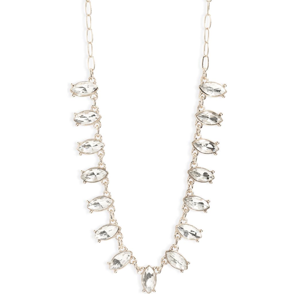 Shop Nordstrom Rack Marquise Frontal Collar Necklace In Clear- Rhodium