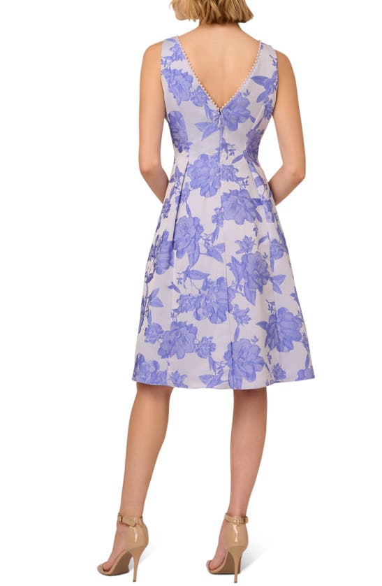 Shop Adrianna Papell Floral Jacquard A-line Dress In Peri Cruise