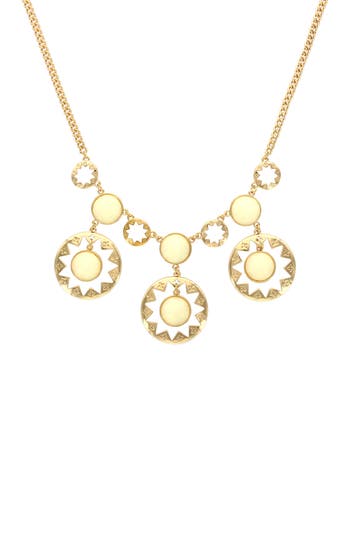 Shop Olivia Welles Ornate Ivory Necklace In Gold/beige