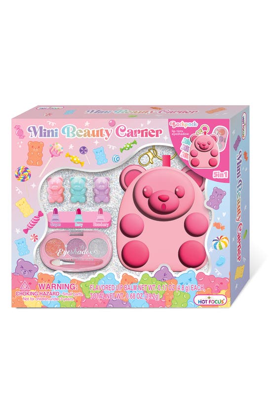 Hot Focus Kids' Mini Beauty Carrier Set In Pink Multi