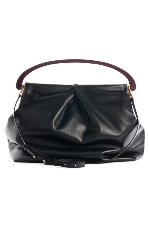 Shop Dries Van Noten Large Top Handle Leather Pouch In Black 900