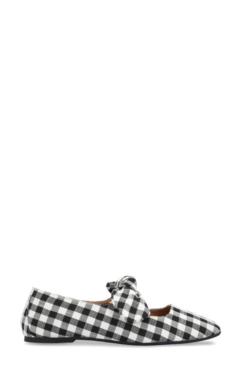 Journee Collection Women's Seralinn Bow Square Toe Flats In Plaid/black