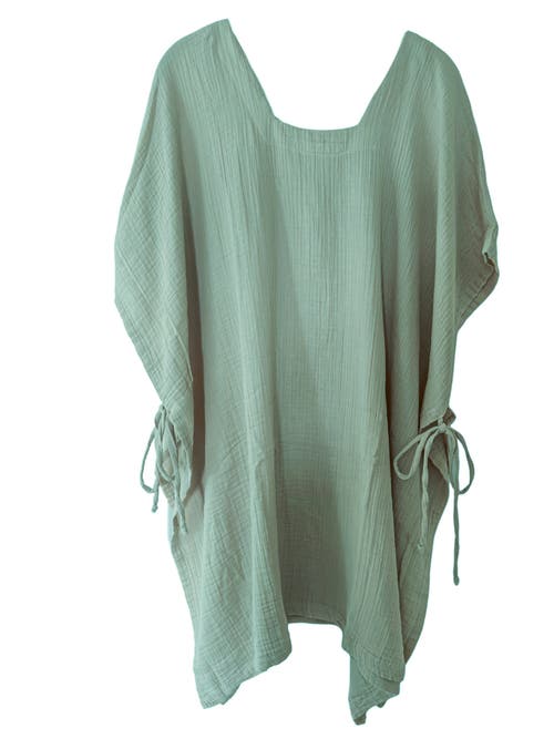 Anaya Easy Cotton Gauze Coverup Dress In Green