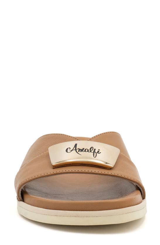 Shop Amalfi By Rangoni Bardolino Slide Sandal In Carmello Gold Hardware