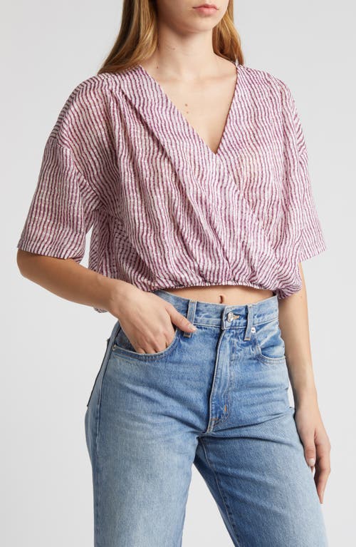 Shop Nation Ltd Josephine Faux Wrap Top In Wavy Stripe