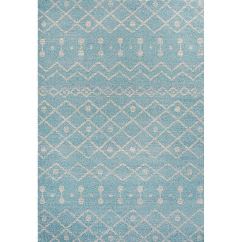 Shop Jonathan Y Aksil Moroccan Beni Souk Area Rug In Turquoise/cream