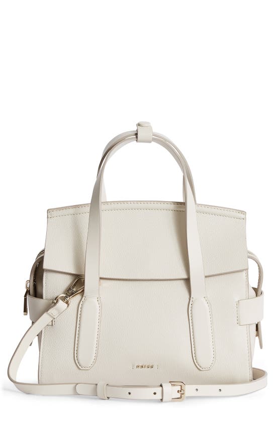 Reiss Sophie Leather Crossbody Bag In Off-white