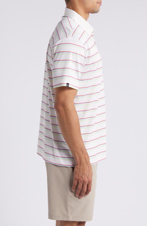 Shop Swannies Cullen Stripe Golf Polo In Vintage White