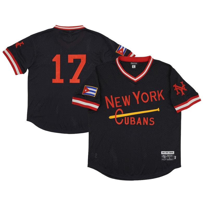 New York Black Yankees Rings & Crwns Youth Mesh Replica V-Neck Jersey -  Black