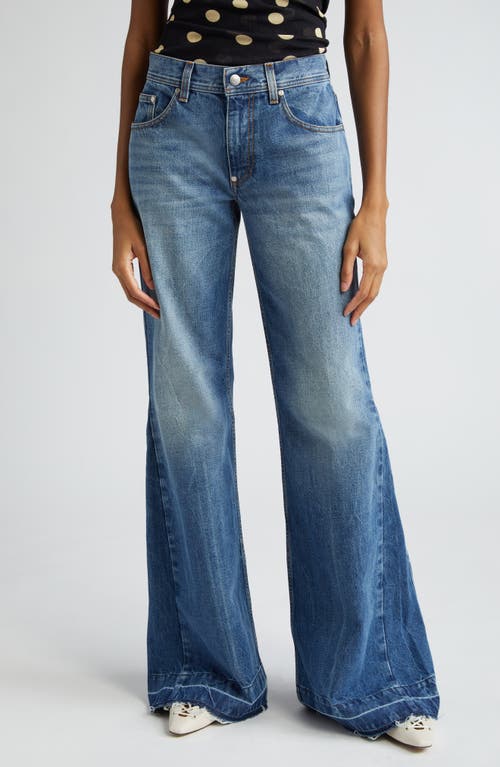 Stella McCartney New Longer Released Hem Flare Jeans Mid Blue Vintage at Nordstrom,