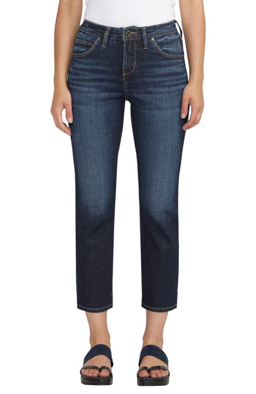 Ruby Mid Rise Crop Straight Leg Jeans in Canyon Blue