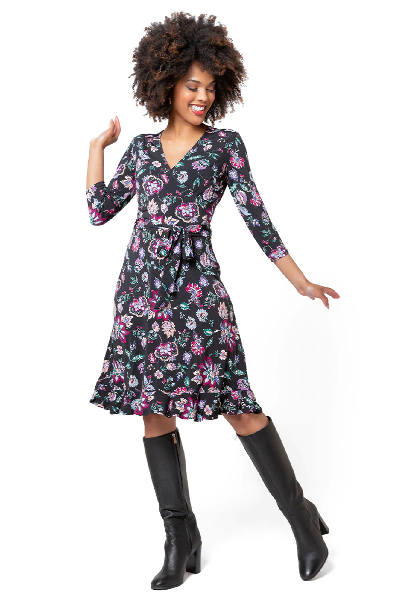 leota reye faux wrap dress