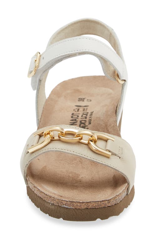 Naot Aubrey Wedge Sandal In Soft Ivory/soft White Leather