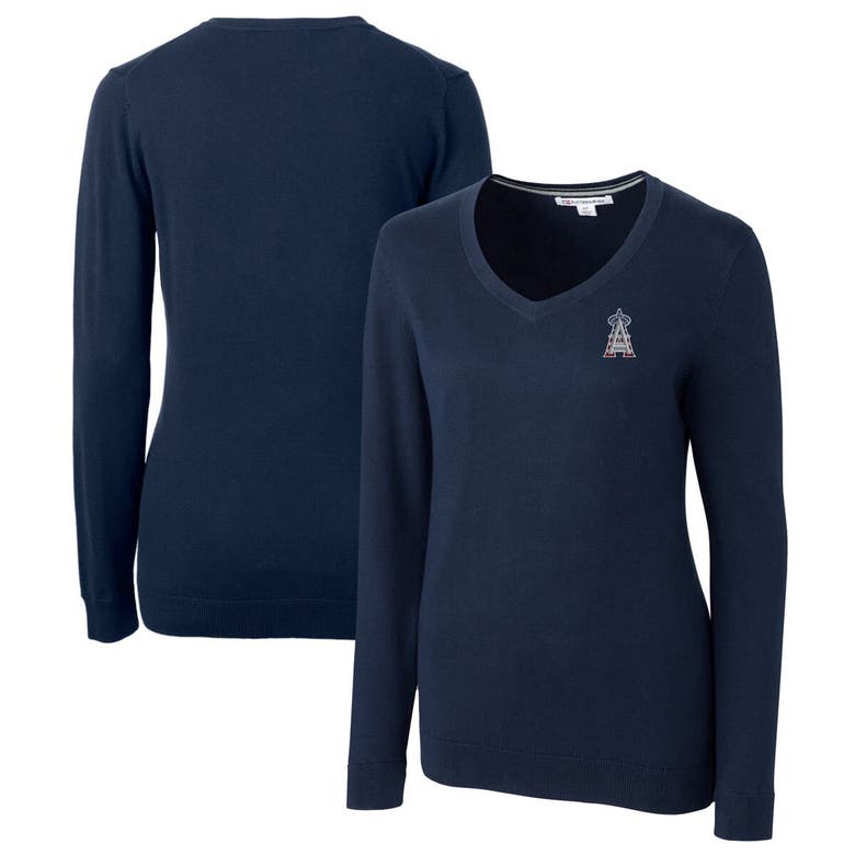 Cutter & Buck Navy Los Angeles Angels Americana Logo Lakemont Tri-blend V-neck Pullover Sweater