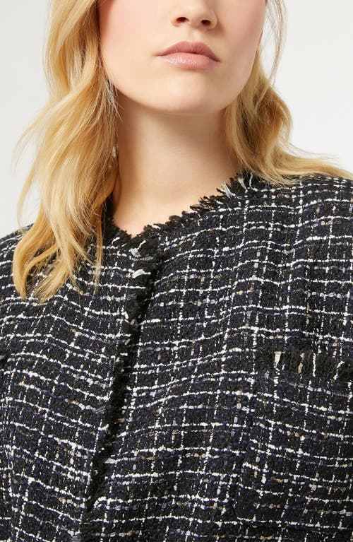 Shop Marina Rinaldi Mora Unstructured Tweed Blazer In Midnight Blue