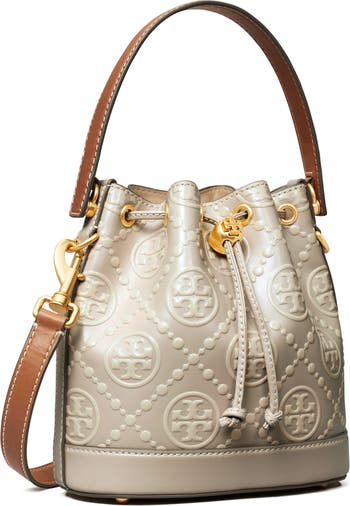 Tory Burch Dip-dye T Monogram Bucket Bag In Colza Yellow And Light in Blue