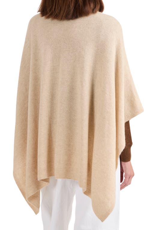 Amicale Funnel Neck Cashmere Poncho In Oat