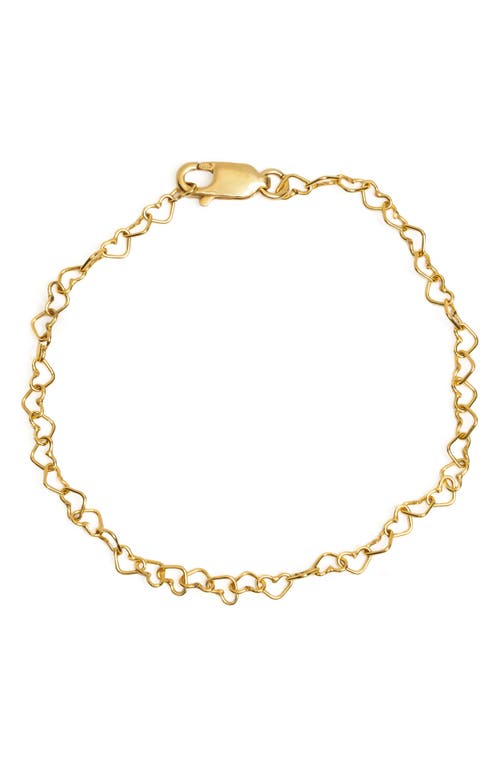 MADE BY MARY Heart Chain Bracelet in Gold at Nordstrom, Size 7