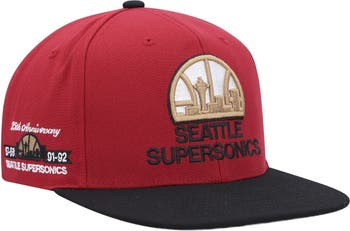 Mitchell & Ness Seattle Supersonics Cord Script Hardwood Classic Snapback  Hat