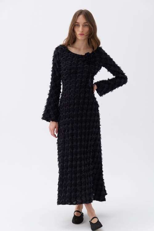 Shop Nocturne Backless Long Sleeve Maxi Dress In Black