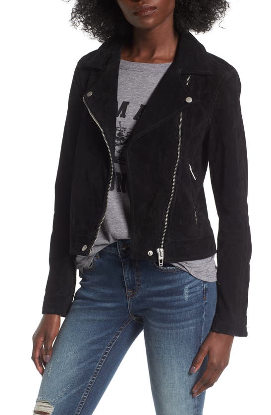 Blanknyc Suede Moto Jacket In Black