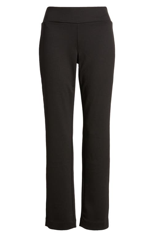 Shop Nic + Zoe Nic+zoe Ponte Straight Leg Pants In Black Onyx