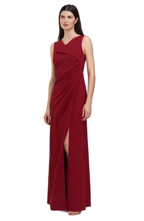 Shop Kay Unger Nicolette Sleeveless Sheath Gown In Ruby Wine