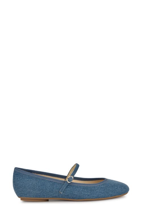 Shop Nine West Classik Mary Jane Flat In Med Blue