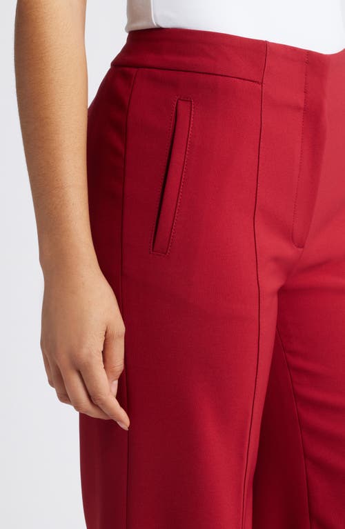 Shop Anne Klein High Waist Straight Leg Pants In Titian Red