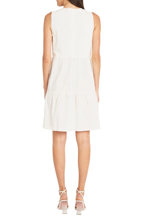 Maggy London Sleeveless Tiered Fit & Flare Dress In Ivory