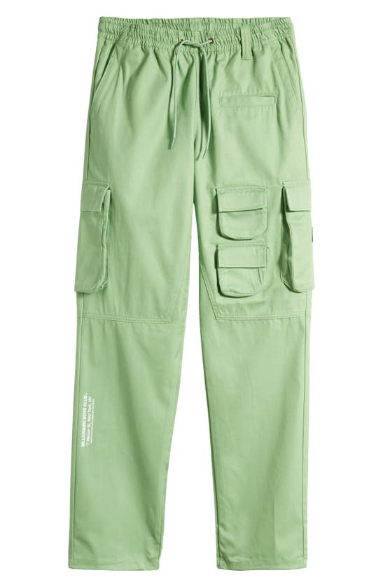 Shop Billionaire Boys Club Terra Cotton Cargo Drawstring Pants In Green Tea
