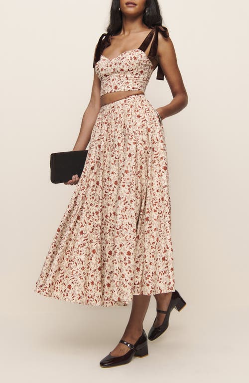Reformation X Kacey Musgraves Magnolia Tank & Midi Skirt Set In Floral Mesquite