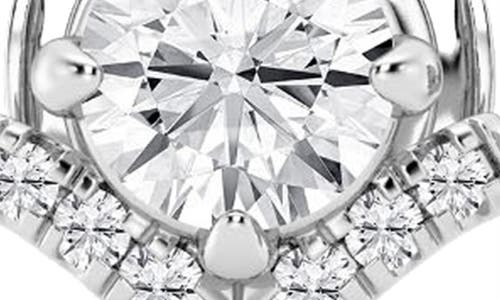 Badgley Mischka Collection 14k White Gold Near Colorless Lab Grown Round Diamond Stud Earrings In 1.11 Ctw White Gold
