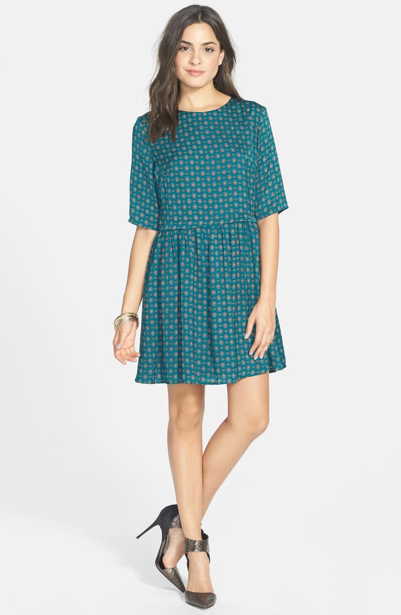 Poppy Lux 'Rena' Print Smock Dress (Juniors) | Nordstrom