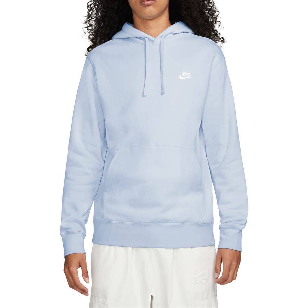 Nike Men's Sportswear Club Fleece Pullover Hoodie In Football Grey,white