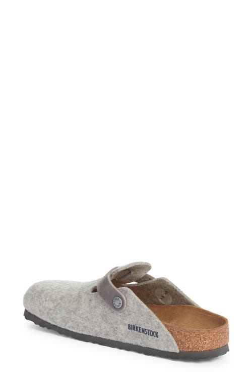 Shop Birkenstock Boston Wool Clog In Light Gray/iron