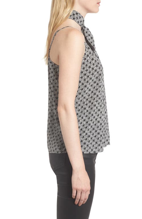 Shop Ag Lisette Silk Tank & Scarf In Starline True Black/ivory