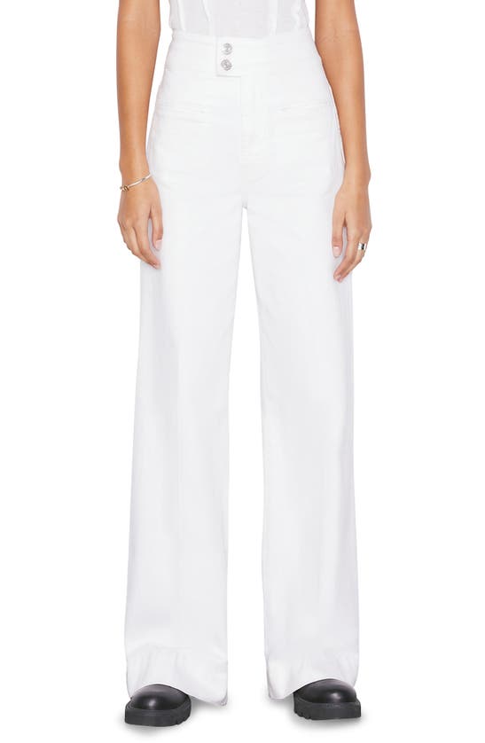 Frame Le Hardy High Waist Wide Leg Flare Jeans In Blanc