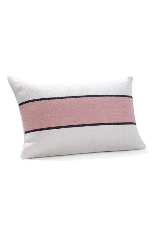 Shop Brooks Brothers Stripe Decorative Throw Pillow In White/blush