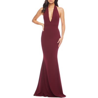 Dress The Population Camden Mermaid Hem Evening Gown, Red