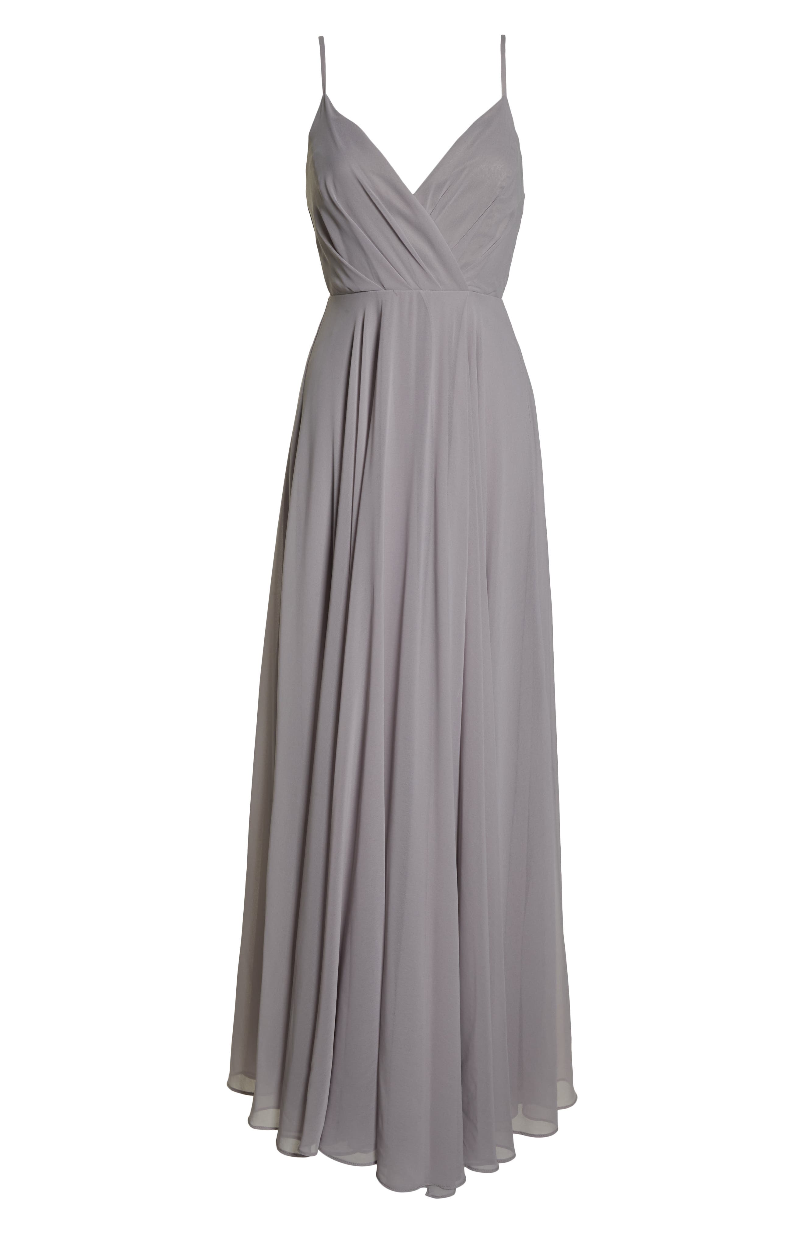 surplice chiffon gown