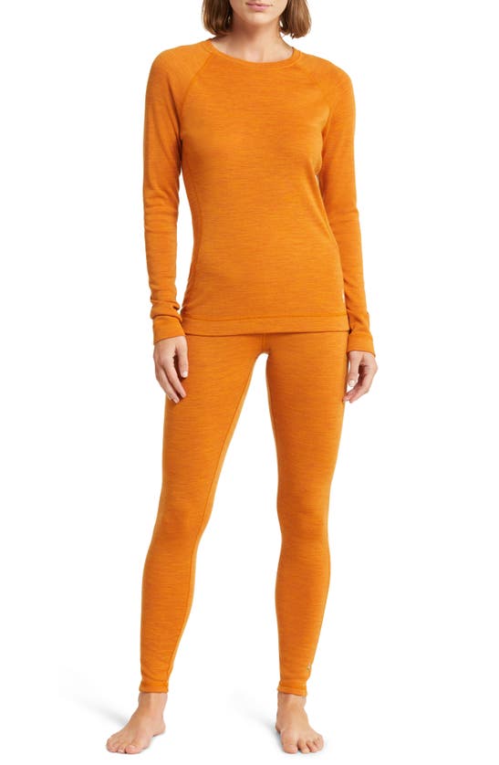 Shop Smartwool Classic Thermal Long Sleeve Merino Wool Base Layer T-shirt In Marmalade Heather