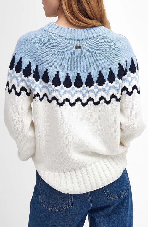 Shop Barbour Kingsford Fair Isle Sweater In Ecru White