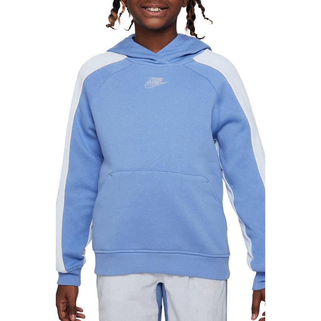 Nike Kids' Sportswear Club Colorblock Fleece Hoodie In Polar/grey/guava Ice