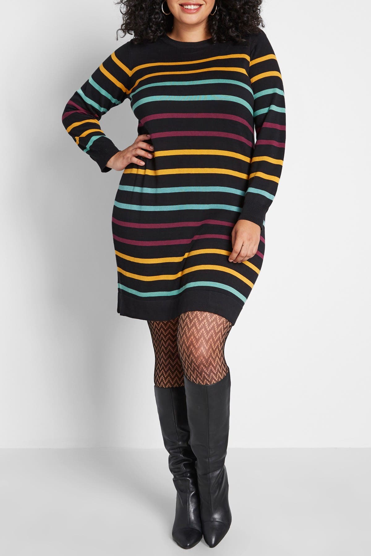 plus size striped sweater